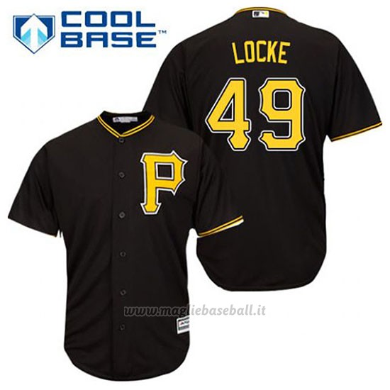 Maglia Baseball Uomo Pittsburgh Pirates Jeff Locke 49 Nero Alterner Cool Base